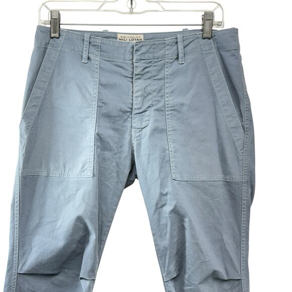 Nili Lotan Womens Cropped Pants 111/88 80NL Blue Army Military Jogger Size 4 - Picture 2 of 10